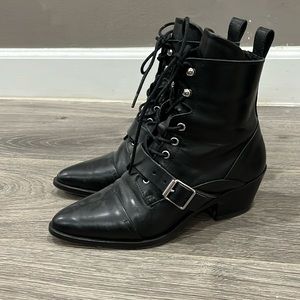 All Saints Lucie black leather boots
